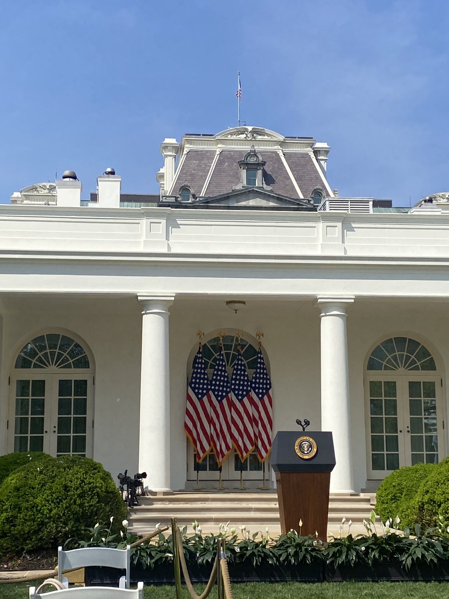 At the White House Rose Garden and waiting for <a href="/POTUS/">President Donald J. Trump</a> to speak! -<a href="/mariahbcooley/">Mariah Cooley</a>