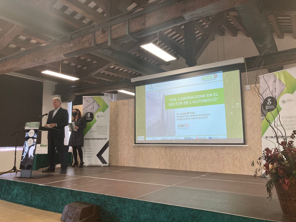 CIACnews's tweet photo. El president del #CIAC, Josep Maria Vall, a l’acte de cloenda de la segona edició de #preacceleradora #ACCELERAMARTORELL al @moliempresa #preacceleratorProgram #AutomotiveStartup https://t.co/JRgP823UrR