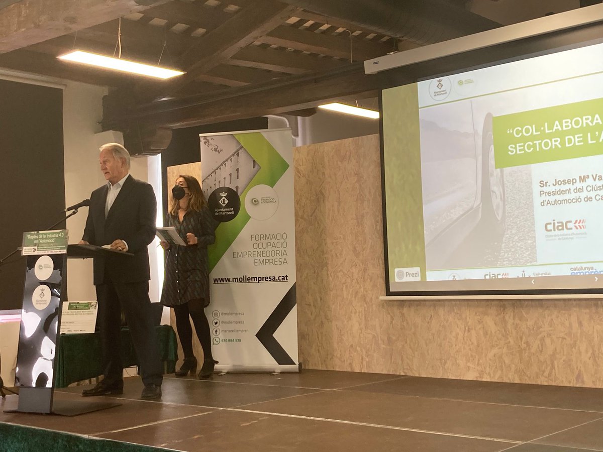 CIACnews's tweet photo. El president del #CIAC, Josep Maria Vall, a l’acte de cloenda de la segona edició de #preacceleradora #ACCELERAMARTORELL al @moliempresa #preacceleratorProgram #AutomotiveStartup https://t.co/JRgP823UrR