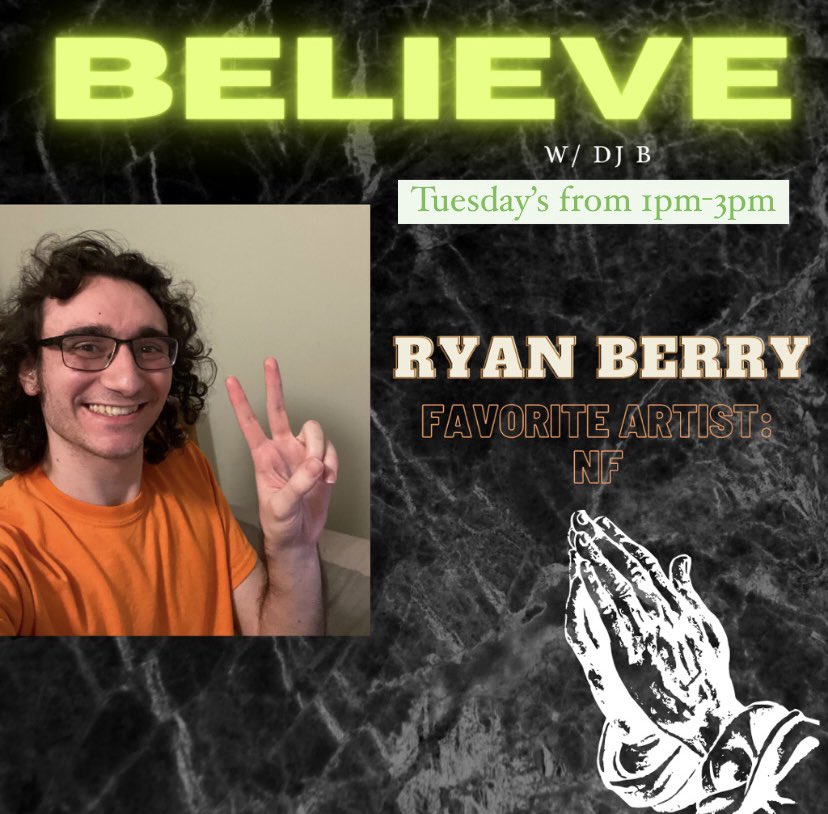 CavalierRadio's tweet photo. NEW SHOW ALERT! Get to know your DJ: Ryan Berry (DJ B) host of “Believe” on Tuesdays from 1pm-3pm on https://t.co/u7HNzK9tQa! https://t.co/NT8Xwkzcmy