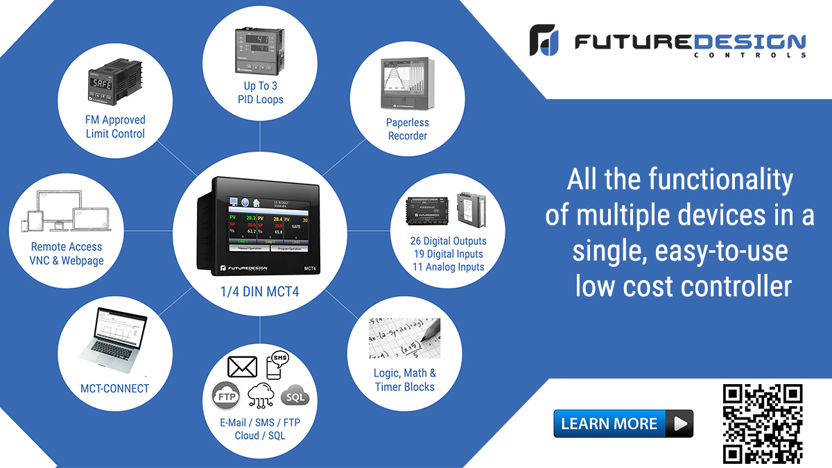 FutureDesignC's tweet image. All the functionality of multiple devices in a single, easy-to-use low cost controller
futuredesigncontrols.com/MCT4/

#furnace #ovens #heattreating #controlsystems #AMS2750F #chambers  #21cfrpart11 #pharma #temperature #innovation #technology #pharmaceuticalindustry #cloud #iiot #data