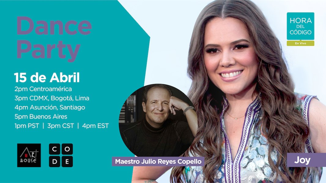 codeorg's tweet image. Spanish speakers— you won&apos;t want to miss this special episode of Hora del Código En Vivo with @solamentejoy! You can register for the event below. See you next Thursday! 

bit.ly/3bMXzeY