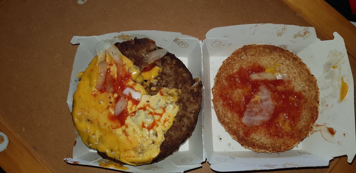 GfEarthKween's tweet photo. @McDonaldsUK I have just recieved my delivery from @JustEatUK &amp; this is what i recieved. Luckily i opened the burger to remove the gherkins and it looked like someone had already taken a bite out of it. Yuck🤮3 calls to the resturant &amp; no reply Someone needs to respond to this🙄 https://t.co/xV60LW34fP