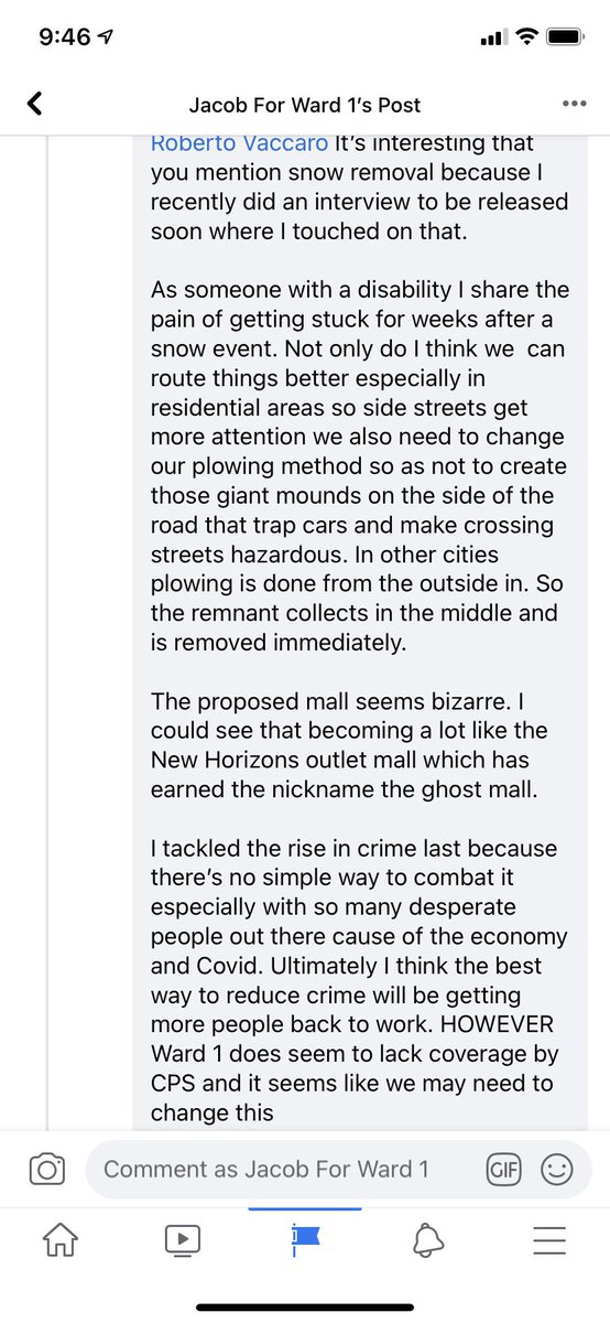 JMcGregoryyc's tweet photo. Always glad to answer your questions! Figured Iβd share one from Facebook. #QuestionsAnswered #PartOfTheConversation #OurVisionForWard1 #Crime #snow #mall #yyc #Ward1 https://t.co/u6RQY3UKKm