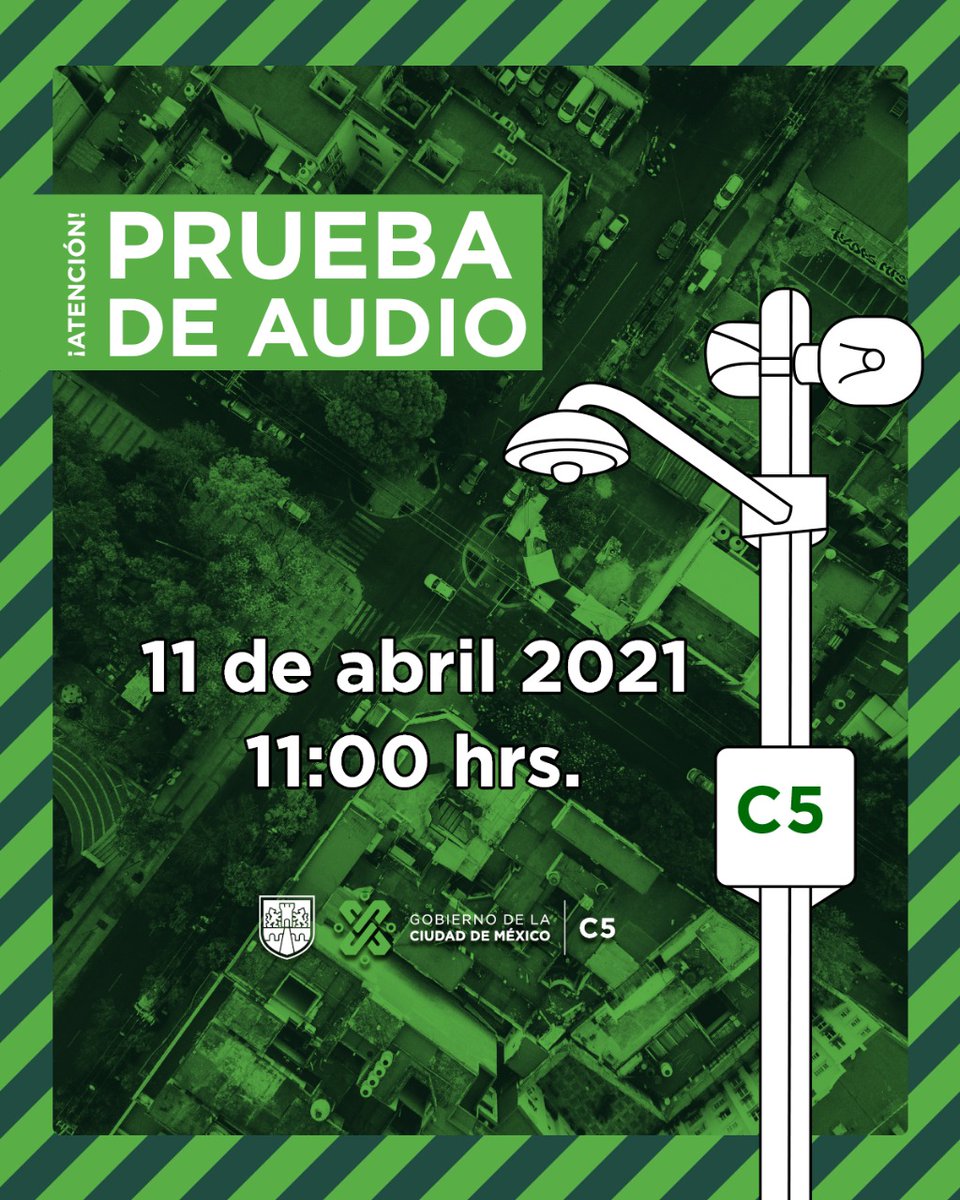 C5_CDMX's tweet photo. 🔊PRUEBA DE AUDIO 
11 de abril 2021 11:00 h 
Invitamos a la ciudadanía para apoyarnos reportando el poste en caso de alguna falla
Solo necesitas el ID o ubicación (calle y esquina) 

Recuerda NO ES UN SIMULACRO ⚠️

#911CDMX ☎️
@locatel_mx  55 56581111
SUAC https://t.co/213LaVQDIa https://t.co/yHkDduVt5s