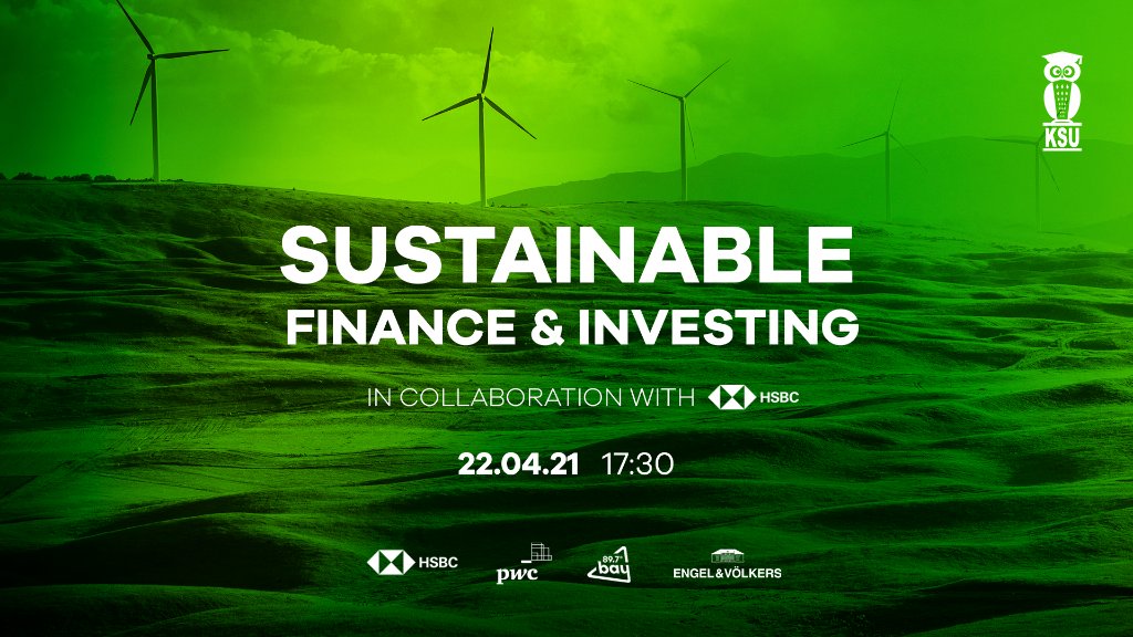 KSU in collaboration With HSBC Bank Malta is organising a webinar on Sustainable Finance &amp; Investing. The webinar is open to all university students and will take place on the 22nd of April from 17:30 - 19:30 on Zoom.

Register Now:  grp.hsbc/6015HL3o9