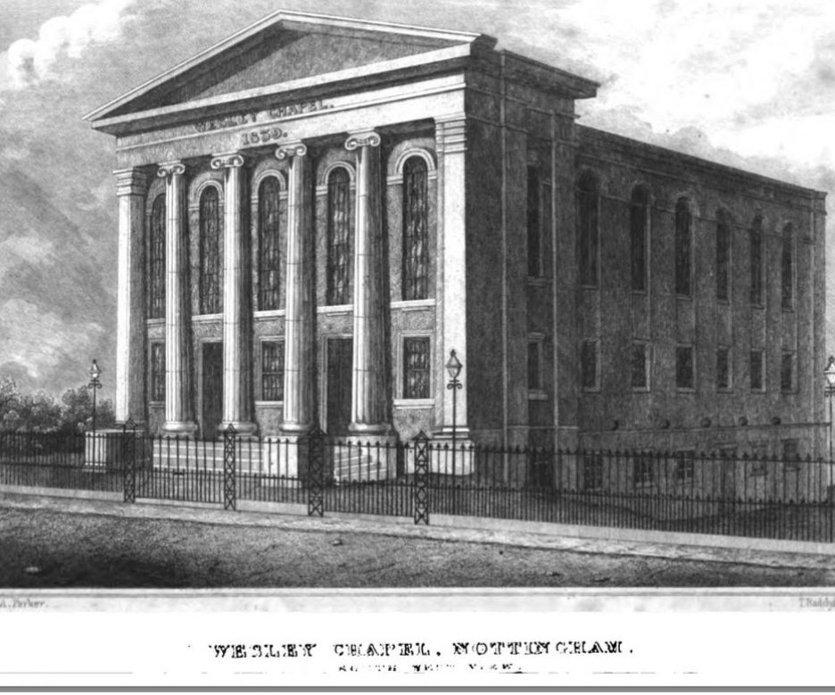 On the neighbouring street, Broad Street was the Broad Street Wesleyan Church. Built in 1839 and is allegedly where William Booth was converted. The church closed in 1954 and is now where the Broadway Cinema is located.