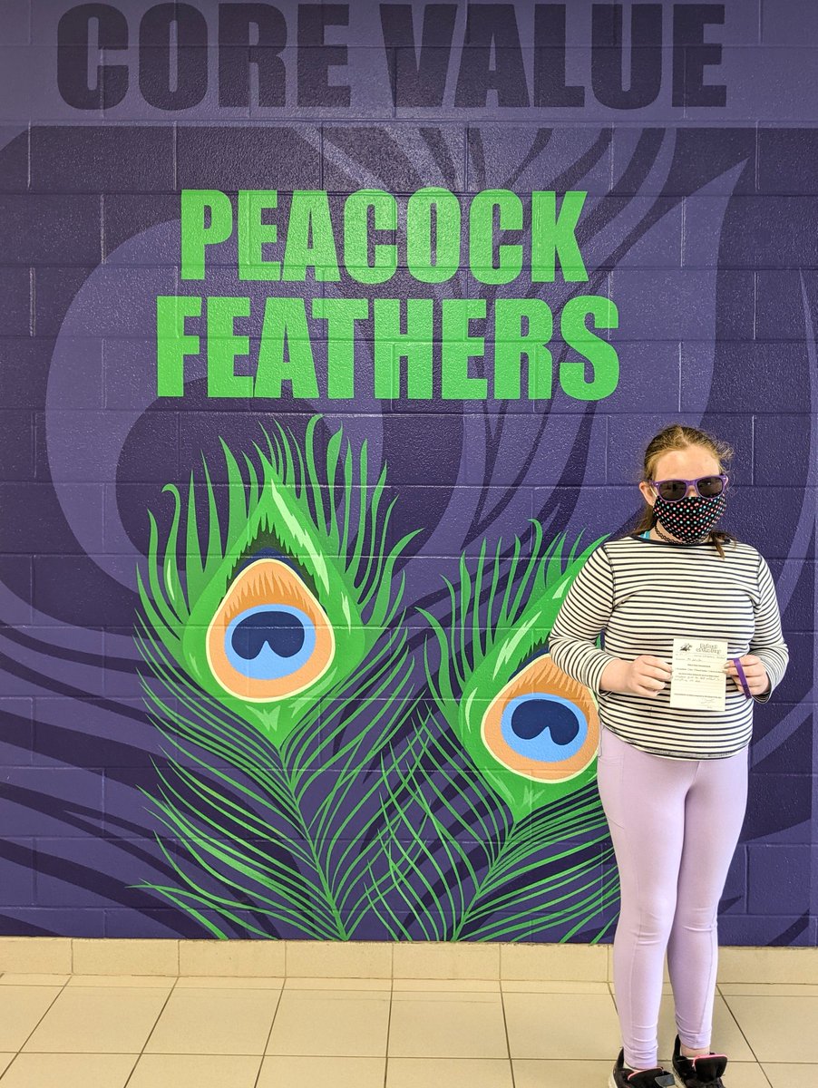 Cheyanne is our Bobcat of the Day. She demonstrates our core value of "Peacock Feathers" by always giving her best effort! #tvdsb
