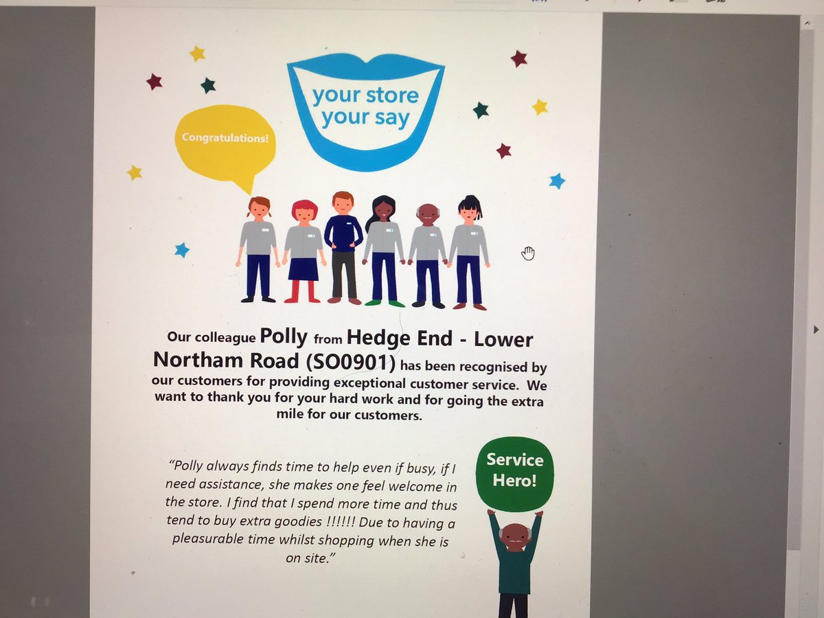 Always great to hear about our colleagues giving exceptional service. Well done Polly, brilliant to read how you make your customers so welcome in <a href="/coopuk/">Co-op</a> Hedge End 👏👏👏 #amazingservice #thankyou