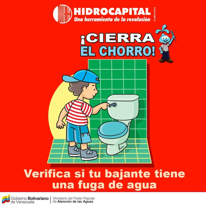 🗣️ ¡𝐓𝐨𝐦𝐚 𝐍𝐨𝐭𝐚!✍️🇻🇪 #CierraElChorro Al momento de bajarle el agua al baño revisa y si no tiene ninguna fuga de agua. 'No desperdicies el agua' #JuntosContraLaCovid19