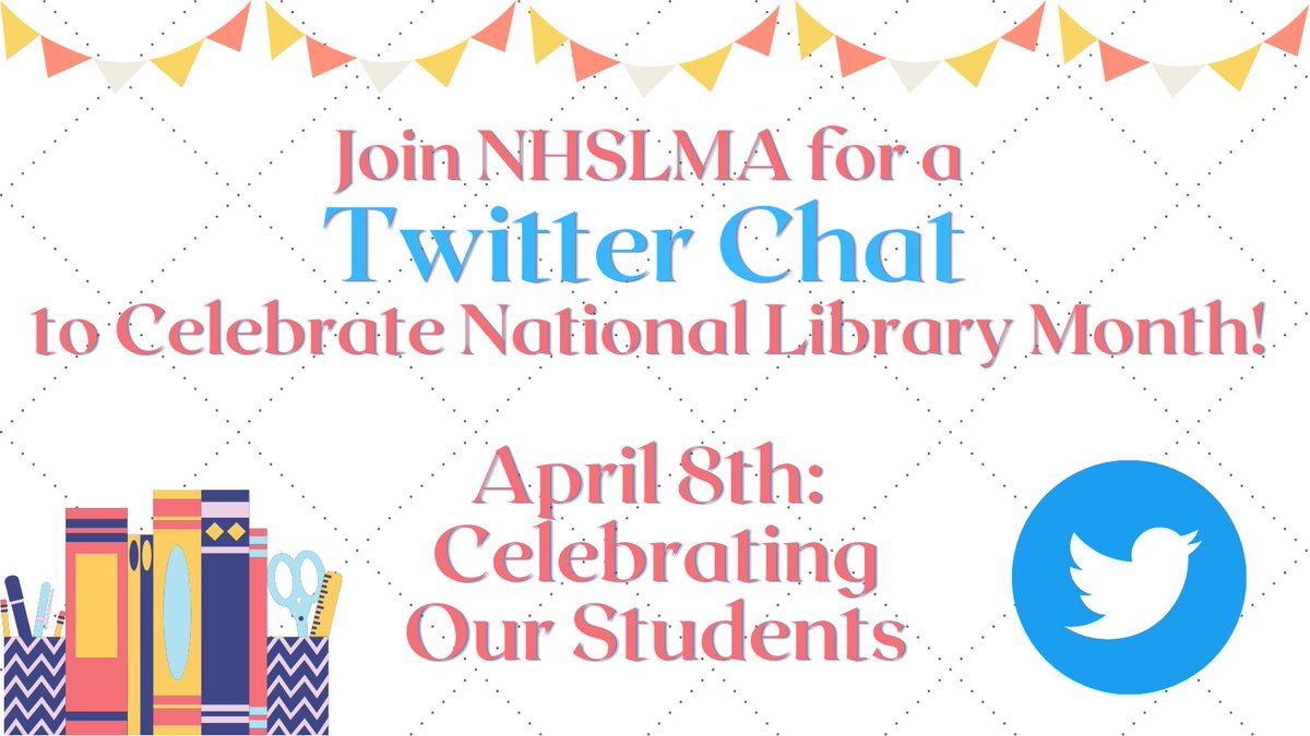NHSLS603's tweet photo. Don't forget to join us this evening for our next #NHSLMAChat celebrating #AASLslm. This week we are focusing on celebrating our amazing students! #tlchat #nhschoollibrarians https://t.co/2agfSWF4lc