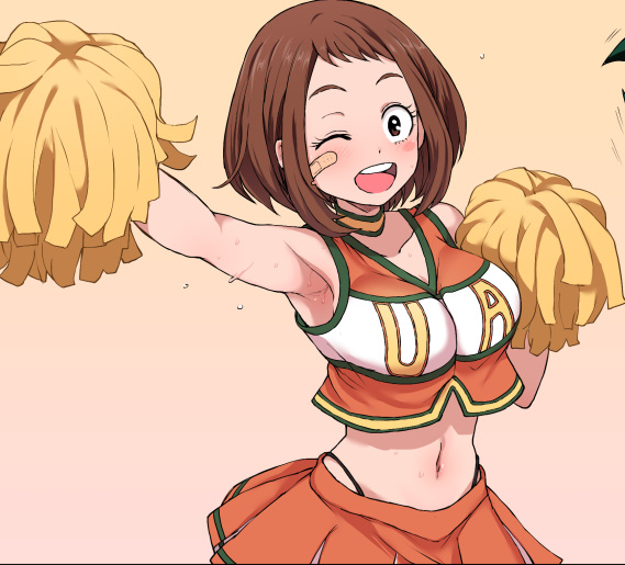 Your favourite cheerleader Ochako is here. 