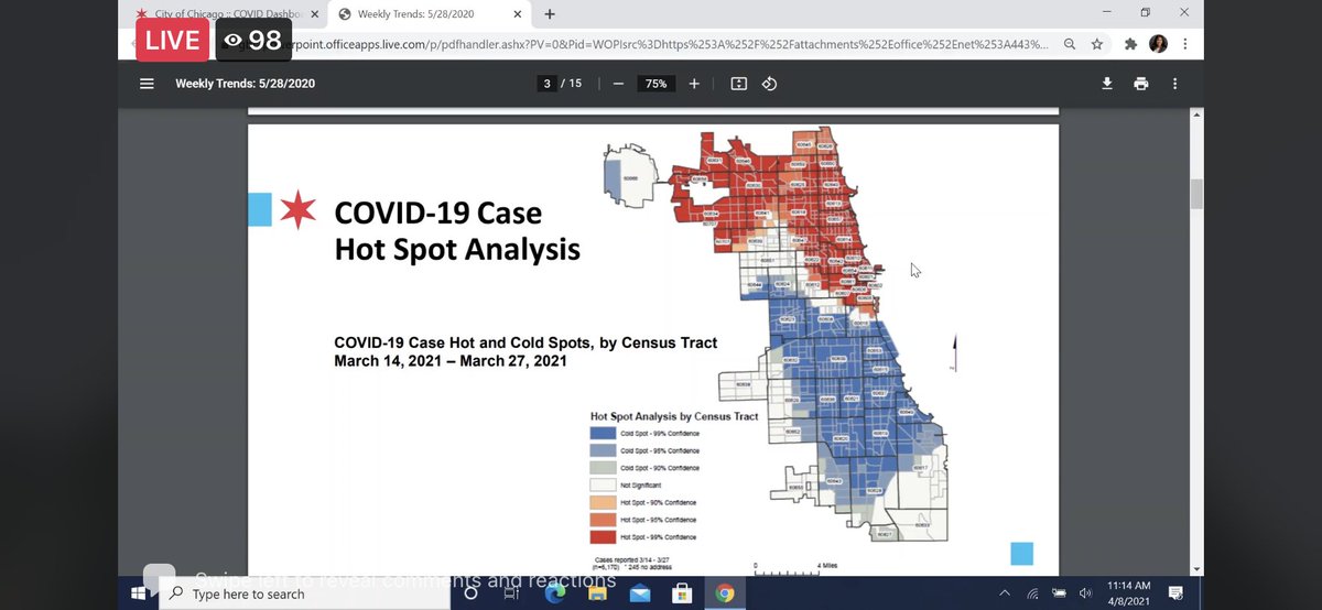 New charts this morning from  @ChiPublicHealth's Dr. Allison Arwady, show the increase in COVID-19 cases concentrated among younger, White Chicagoans who live on the North Side