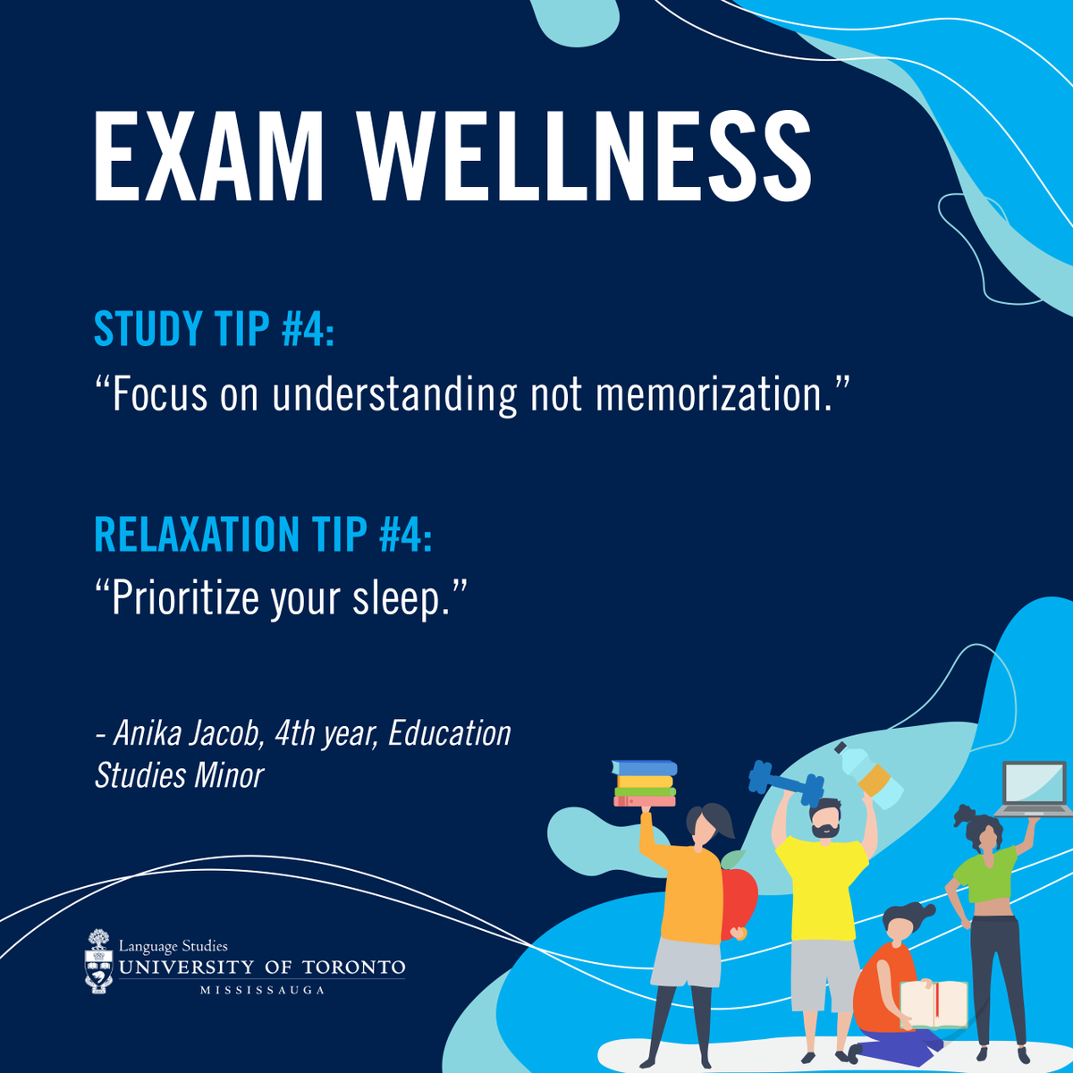 UTMEducation's tweet photo. Thank you Anika Jacob for sharing study and wellness tips.
#utmlanguagestudies #examwellness https://t.co/We6GWGXdpW