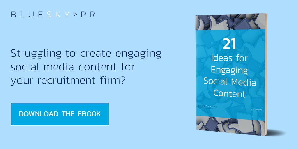 BlueSkyPR's tweet photo. Get the inspiration your recruitment firm needs to succeed on social media with our free ebook.

It features 21 ideas that you can start implementing today ➡️ https://t.co/Ck2xytnNh5

#IRD21 #InternationalRecruitersDay #Recruitment #RecruitmentMarketing https://t.co/xZM85yQljC
