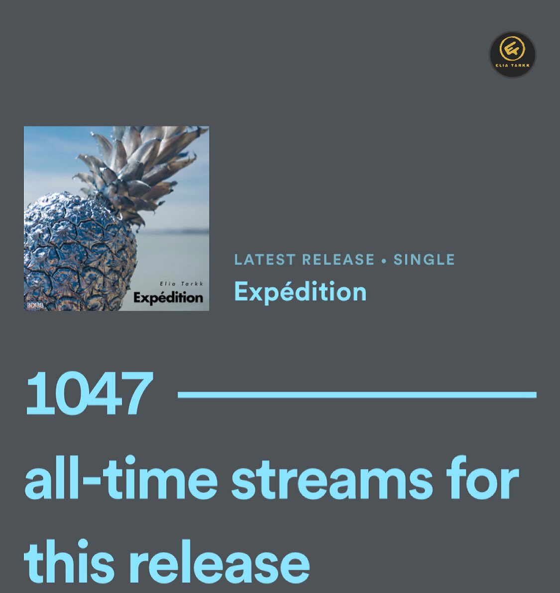 EliaTarkk's tweet photo. Le cap des 1000 #stream franchi sur Spotify, grâce à vous ! Merci beaucoup. 👂🎶☀️🚀  #streaming #playlist #spotify .                           Prenez soin de vous.                                                        It is Thanks to you tank you for your listening. 🙏 https://t.co/9pJI7QcxBG