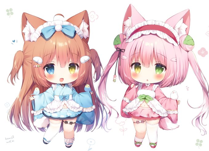 SDこまこちゃん&amp;もちこちゃん🍡🌸
#うちの子 