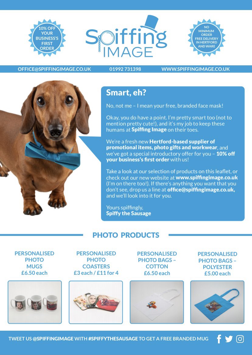 SpiffingImage's tweet photo. We have been busy making and delivering some more free samples this week!
@kidsconnection5 @FoxholesFarm @NuYouPilates @DressitYourself @RockPlastics @CuttingEdgeSurg @GaryJCansickCo @WKHdevelopments @ITbuilder @Wisegrove @highwaycycles 
We hope you all like your free sample! 😷 https://t.co/onMw3G283p