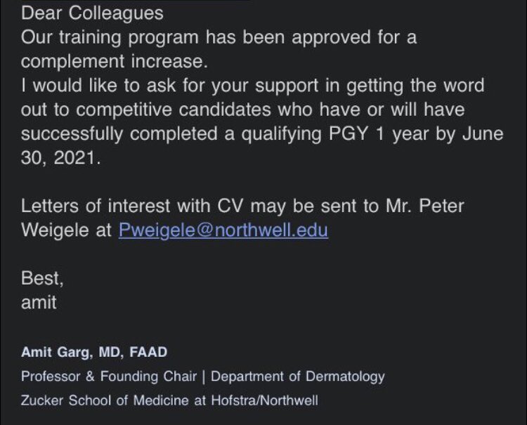 GinaJonesMD's tweet photo. For those who have completed a PGY-1 position, 🗣🗣 TWO PGY-2 positions for dermatology are listed here #dermtwitter #medtwitter https://t.co/wkSjB1uRTj