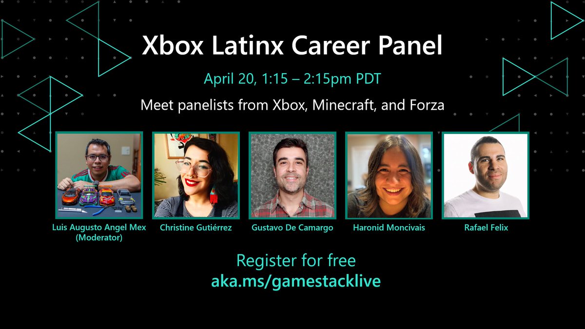 Gabriela Ponce Curlango (@gpwnce) on Twitter photo <a href="/MSFTGameStack/">Microsoft Game Stack</a> and Team Xbox Latinx have partnered to bring you a career panel on Apr. 20 featuring talented people from <a href="/Xbox/">Xbox</a>, <a href="/Minecraft/">Minecraft</a>, and <a href="/Turn10Studios/">Turn 10 Studios</a>! Register for free at aka.ms/gamestacklive <a href="/MSFTGameStack/">Microsoft Game Stack</a> and Team Xbox Latinx have partnered to bring you a career panel on Apr. 20 featuring talented people from <a href="/Xbox/">Xbox</a>, <a href="/Minecraft/">Minecraft</a>, and <a href="/Turn10Studios/">Turn 10 Studios</a>! Register for free at aka.ms/gamestacklive