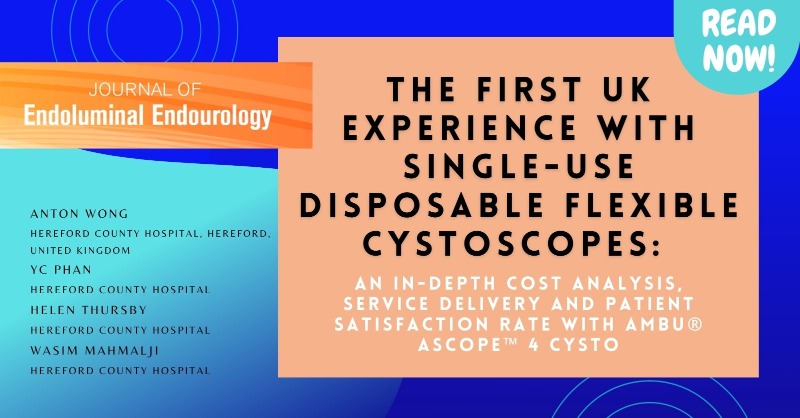JELEU_DPG's tweet photo. A FIRST time UK experience, now published!

The First UK Experience with Single-use Disposable Flexible Cystoscopes: An In-depth Cost Analysis, Service Delivery and Patient Satisfaction Rate with Ambu® aScope™ 4 Cysto
@w_mahmalji @antonwsm @Ambu_UK

Read Here!
