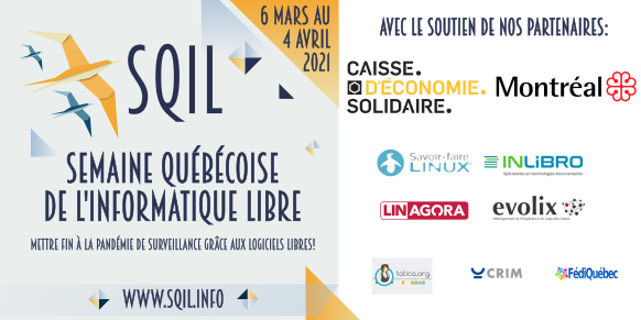 La #SQIL2021 est terminée ! Merci à tous les participants et nos partenaires pour cette édition. #facilqc vous donne RDV l'an prochain en mars pour une nouvelle saison du #libreqc ! sqil.info #logiciellibre #libreenfete #communs #savoirlibre #culturelibre #numqc