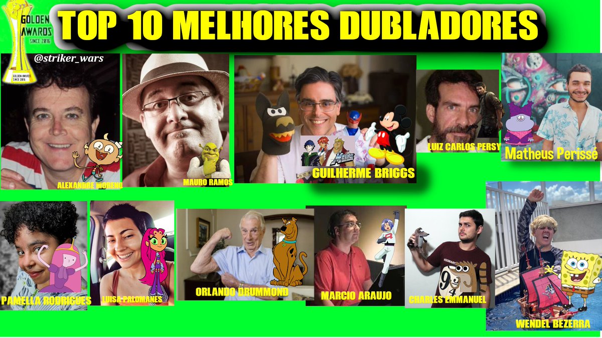 StrikerWars's tweet photo. top 10 melhores dubladores (minha opinião) #dublagem #dubladores #versaodublada #desenhos #dubagem #seriesbr #filmes #cartoonnetworkbrasil #CartoonNetworkbr #nickelodeonbr #wendelbezerra #charlesemmanuel #Pokemonbr #guilhermebriggs https://t.co/LmcBK47IS0