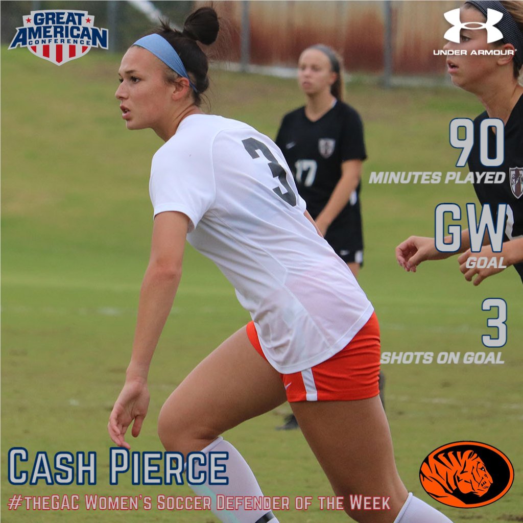 GACAthletics's tweet photo. #theGAC Women's ⚽️ Players of the Week: Offensive - Tamja Baubock, M, East Central; Defender - Cash Pierce, East Central; Goalkeeper - Mia Pendleton, Oklahoma Baptist https://t.co/9a4VuGTtkN