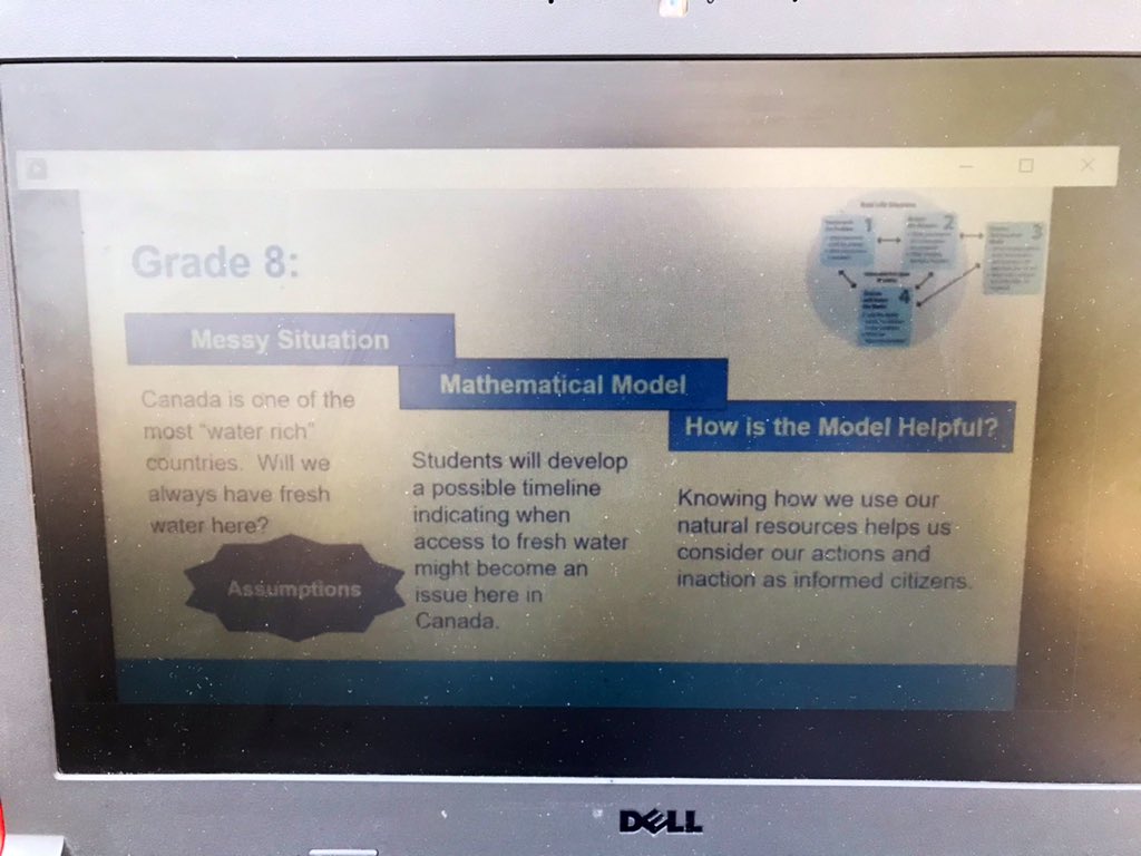 teach__collins's tweet photo. PD outside in the sunshine😎. 🙏@MarkChubb3 and #OntarioMathSupport team for a 👀 at the Int. Mathematical Modelling lessons on https://t.co/FNCfjpL2aX 👍 Educators, do your students feel disengaged? Maybe it’s time to engage them with some real-life decisions using math models? https://t.co/jhVSvjOM6z