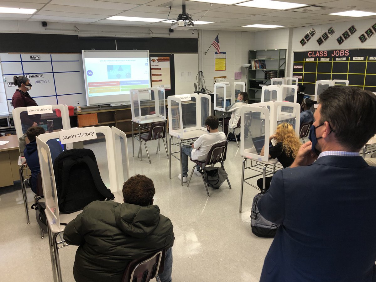 JCPSSuper's tweet image. Getting a tour of the welding program and doing an interview with Madison and Edward at @PRP_Panthers was a highlight of my day. Also dropped by @conwayJCPS to check out more in-person learning. Great to see kids in school buildings. #JCPSReturn #WeAreJCPS