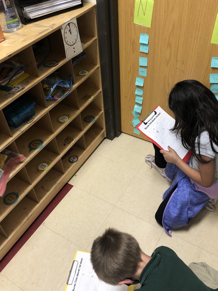 MsReynolds18's tweet photo. My firsties had fun sharpening their time telling skills this afternoon with Telling Time Around the Room! ⏰ #firstgrade #mckALLin #tellingtime #learningisfun https://t.co/eGvDXVDH9g