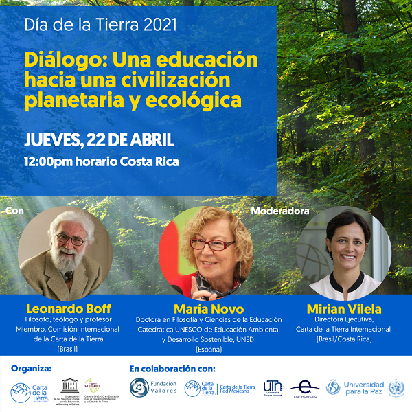FundacValores's tweet photo. El día 22 de abril, Día de la Tierra, hemos organizado un encuentro esencial, que compartiremos con tres actores sumamente implicados con el cuidado de la Tierra, como son Leonardo Boff, María Novo y Mirian Vilela.

Link a la noticia completa: https://t.co/eG9uwioaLY https://t.co/fp7dvUJ62n