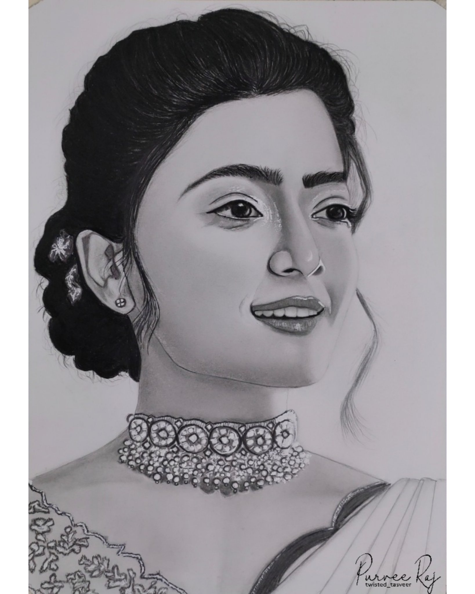 Hari's Gallery - Pencil Sketch!!! Rashmika Mandanna ❤️... | Facebook