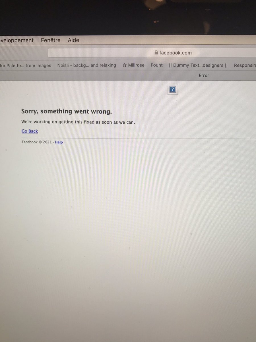 calliframe's tweet photo. On dirait que FB et insta sont 🤕#facebookdown #instagramdown https://t.co/aZCmXSiypK