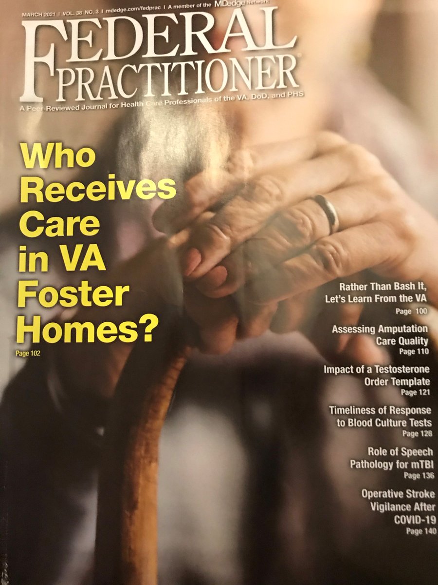 LMHaverhals's tweet photo. I'm so excited our research on the #VA Medical Foster Home program is on the front of the March issue of @FedPrac! This paper was a long-time coming &amp; especially important as home-based long-term care continues to increase. Read our article here: 🏘️❤️https://t.co/LMLEmcjsub https://t.co/s5uxe2W0VX