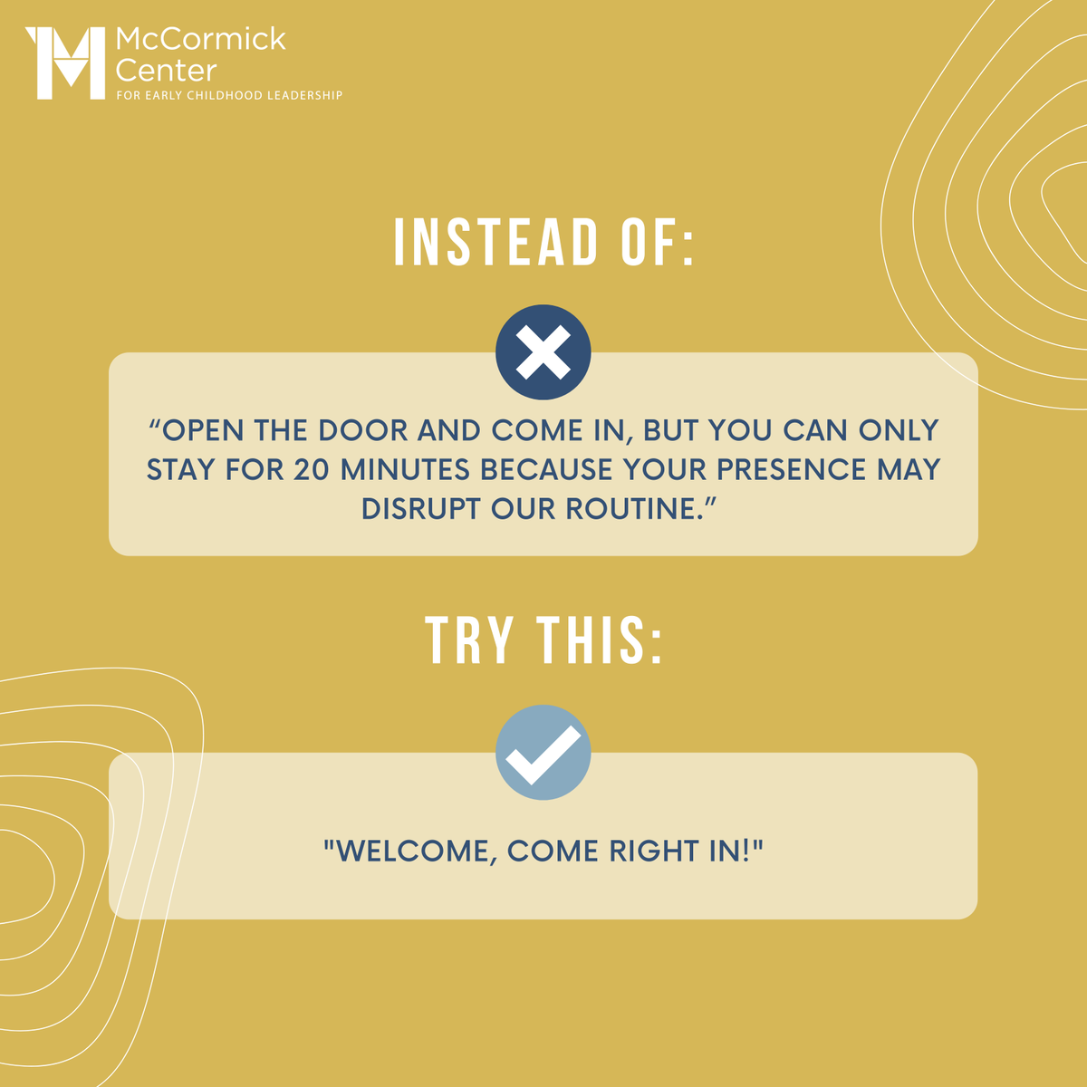 McCormickInst's tweet photo. How open is your program's door to active engagement and partnerships with families? To find out, read our new resource by Iris Corral, M.Ed., Leadership Training Specialist: https://t.co/VHtX7Ktb7N. 

#MCECL #ece #earlychildhood #leadership https://t.co/lKprV9oBX4