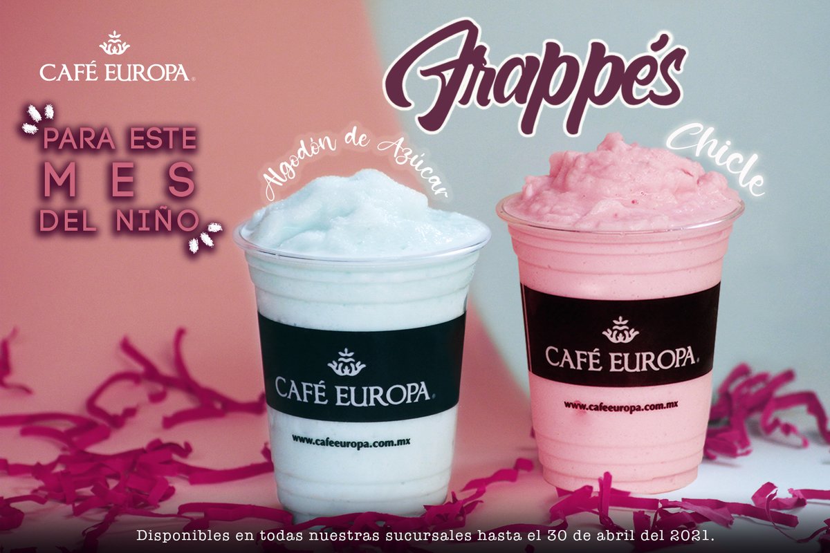 ¡NUEVOS SABORES EN FRAPPÉ! 🥤
✨ 𝐂𝐇𝐈𝐂𝐋𝐄 𝐘 𝐀𝐋𝐆𝐎𝐃𝐎́𝐍 𝐃𝐄 𝐀𝐙𝐔́𝐂𝐀𝐑 ✨
🎉 Disfruta con nosotros este mes del niño ⭐

👉 Disponibles en todas nuestras sucursales hasta el 30 de abril 2021.
#Frappes #MesDelNiño #chicles #algodondeazucar #cafeteria