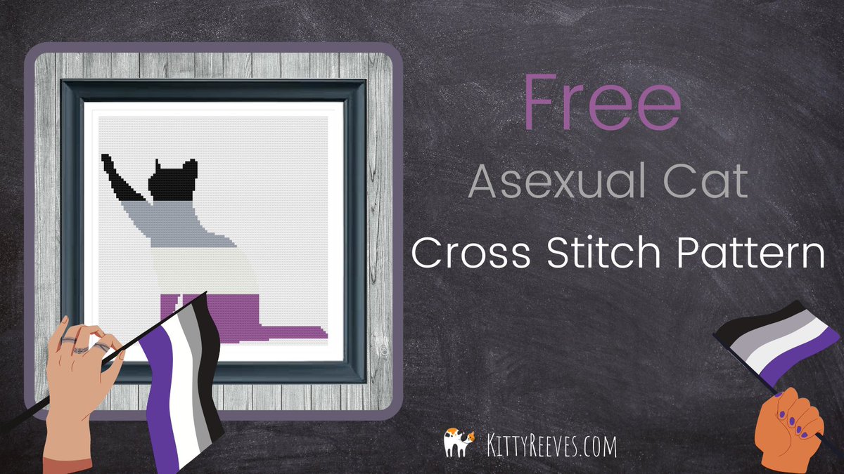 In honour of the first International Asexuality Day on 6th April, I have made a free cross stitch pattern on a cat using asexual pride colours!

https://t.co/xRe4k465rL https://t.co/G90n3gLS5l