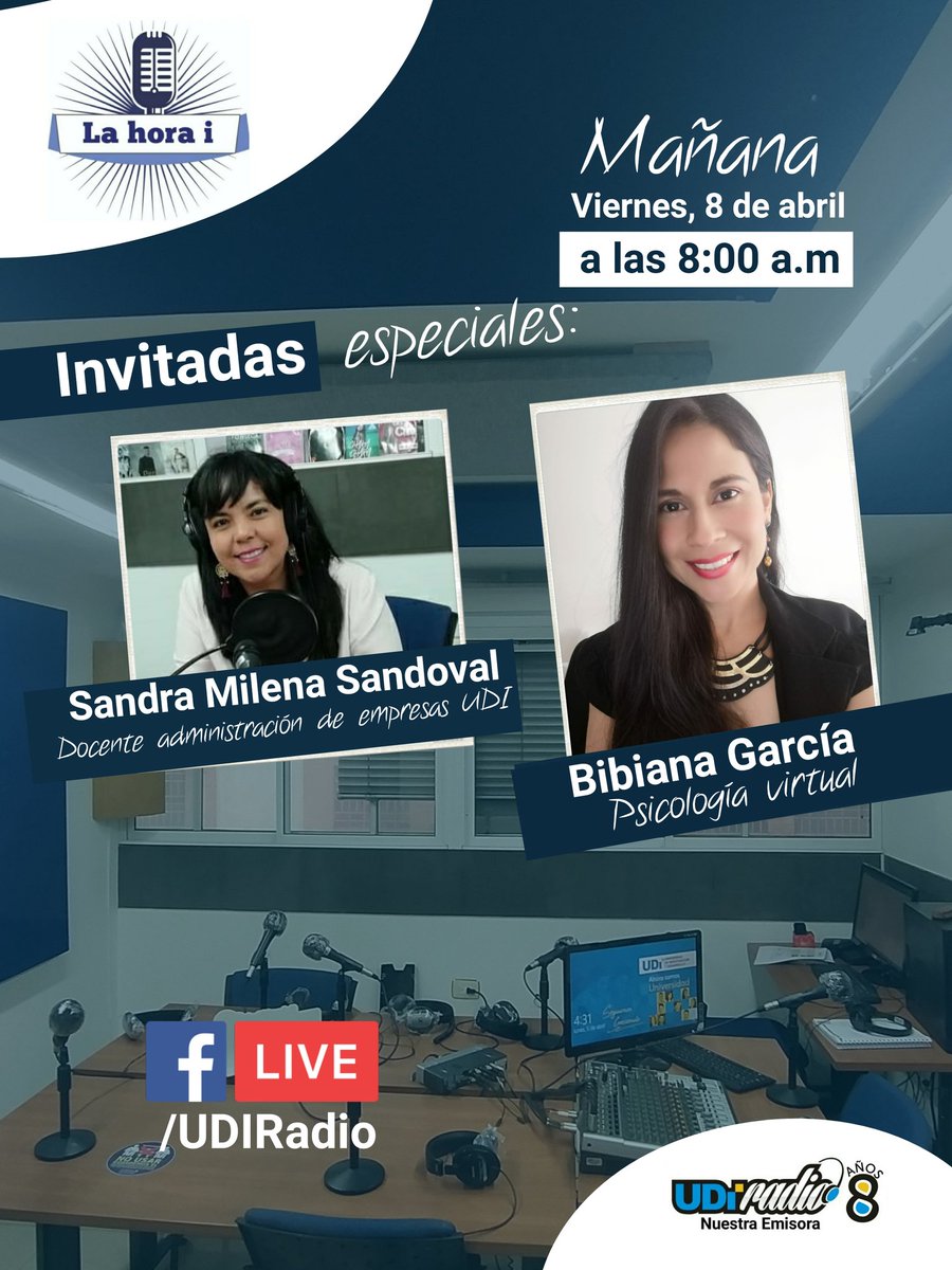 UDIradio's tweet photo. Mañana en #LaHorai tendremos invitadas especiales 🤗💯

En #NuestraEmisora tenemos la mejor programación. 🎙️ https://t.co/zbCFobij8y