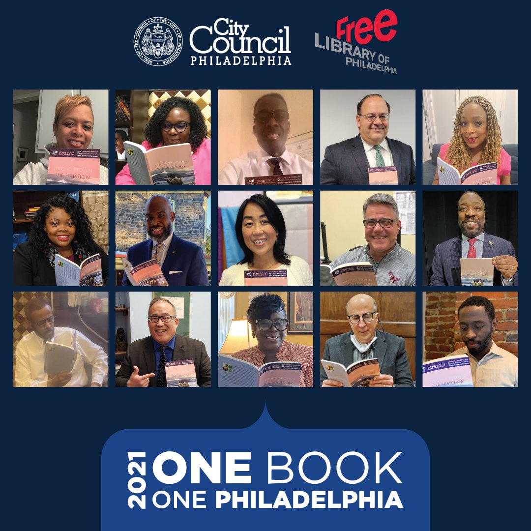 DerekGreenPHL's tweet photo. Every year, I look forward to #OneBookOnePhiladelphia. Proud to support 2021's Pulitzer Prize-winning selection, "The Tradition" by Jericho Brown. Kudos to my colleague @CouncilwomanKGR for sponsoring a resolution in honor of this signature @FreeLibrary program. https://t.co/wKhgpr9Ral