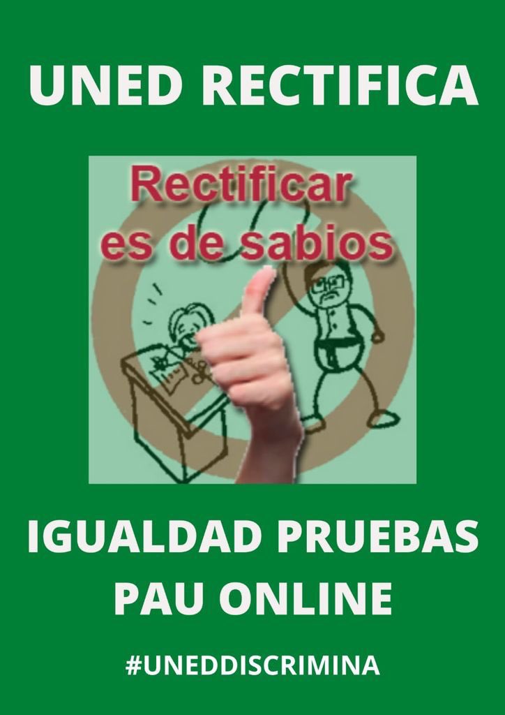 miguelgorbe's tweet photo. @CrueUniversidad Resulta lamentable que los alumnos de acceso no tengan representantes, no tengan voz ni voto, nula participación. Las autoridades educativas deben cumplir con autoridades sanitarias @sanidadgob  para evitar la #CuartaOla La plataforma #UnedDiscrimina reclama exámenes online. https://t.co/MpaMibHBbZ