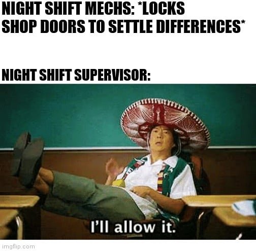 CXMXpodcast's tweet image. Alot goes down on the night shift to include newly discovered friendships 🤣

#cxmx #settleit
#cancelledformaintenance #AMT #aircraftmaintenance #fbo #MRO #aviationmemes  #aviationgeeks  #podcasts #PodcastRecommendations