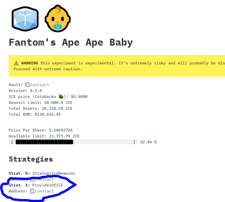 5. The best yield farm on  http://popsicle.finance  is ICE/FTM liquidity pool right now.And we have  $ICE on one vault.And we have  $FTM on the other vault. Hmmmm.Yes you guessed it right. He linked the both vaults in the last strategy!