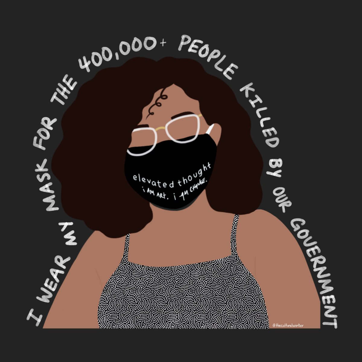 elevatedthought's tweet photo. Who do you wear a mask for?

We’re grateful to contribute to the @VoicesofABL Masks Project, a youth-led health initiative focused on developing youth into health influencers for their fam &amp; communities during the pandemic. 

Art by Amaryllis, Celeste, Mekhi, and Mariana https://t.co/ja31BfmCpL