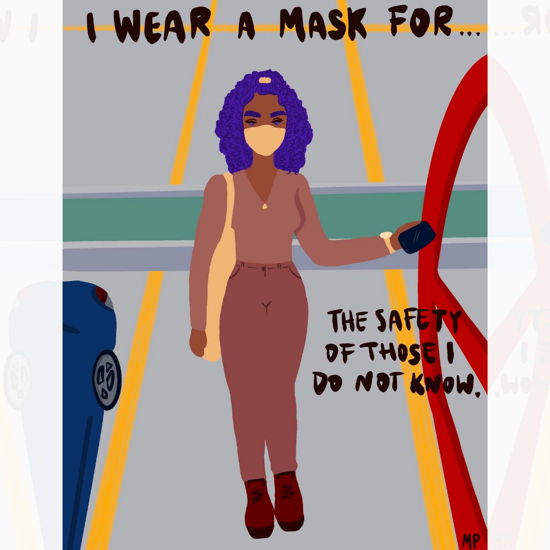elevatedthought's tweet photo. Who do you wear a mask for?

We’re grateful to contribute to the @VoicesofABL Masks Project, a youth-led health initiative focused on developing youth into health influencers for their fam &amp; communities during the pandemic. 

Art by Amaryllis, Celeste, Mekhi, and Mariana https://t.co/ja31BfmCpL