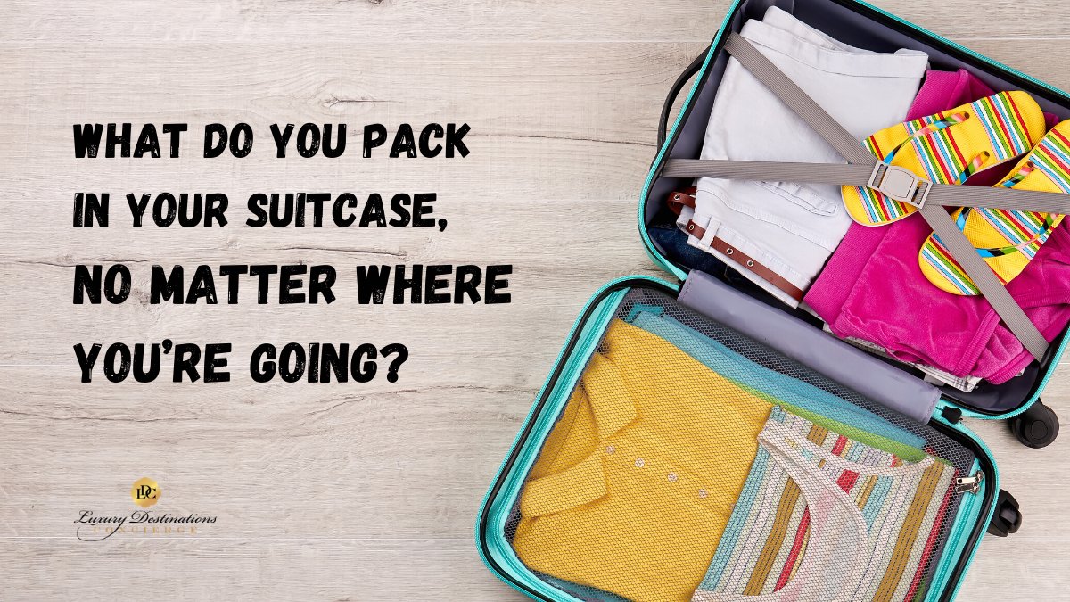 luxdesconcierge's tweet photo. What do you pack in your suitcase, no matter where you’re going? #luxurydestinationsconcierge #luxurytravel #luxuryvacation https://t.co/n3OydGgI25