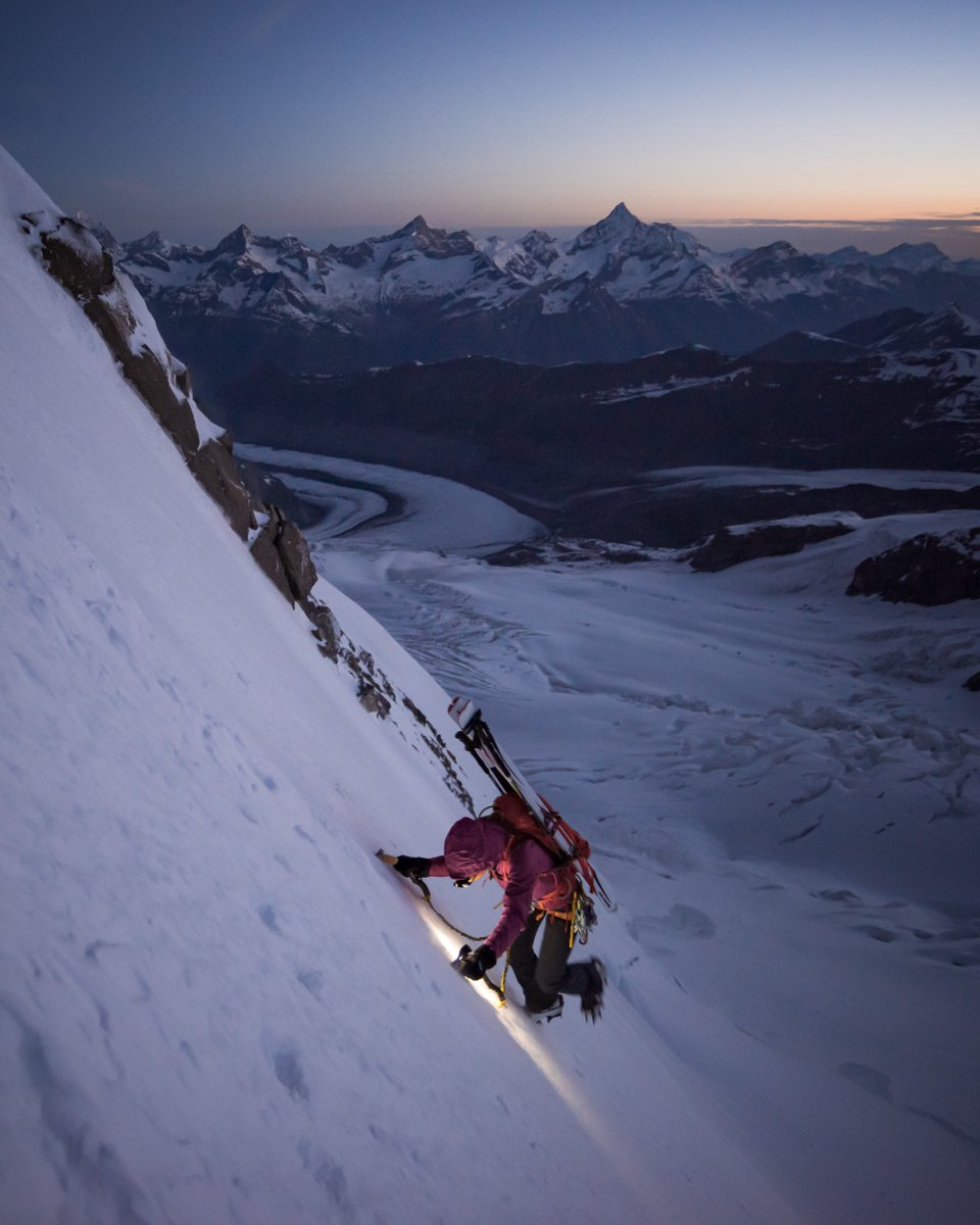 TibbettsPhoto's tweet photo. Valentine on the North-East Face of Liskamm (4527m).

At three kilometres wide, the magnificent north-east face of Liskamm is one of the biggest ice faces in the Pennine Alps, first climbed by Ludwig Norman-Neruda, guided by Christian Klucker and Josef Reinstadler in 1890. https://t.co/EsWCvmvr4Q