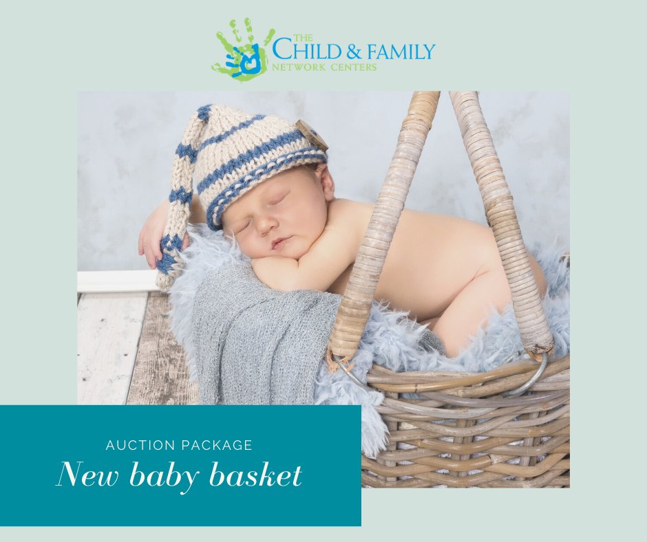 New this year! A charming, traditional British ‘welcome-baby’ basket, filled with hand-knit items, cozy blankets, and a $100 Monday’s Child gift card. Buy your tickets to our Virtual Spring Benefit for a chance to bid! give.classy.org/2021CFNCspring…