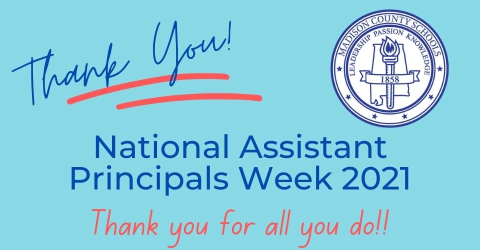 A big SHOUT OUT to MCSS APs during this National Assistant Principals Week!  We appreciate your dedication and time to support our students, parents, schools, and communities!! You are appreciated!!! #APWeek2021 #MCSSAPsROCK