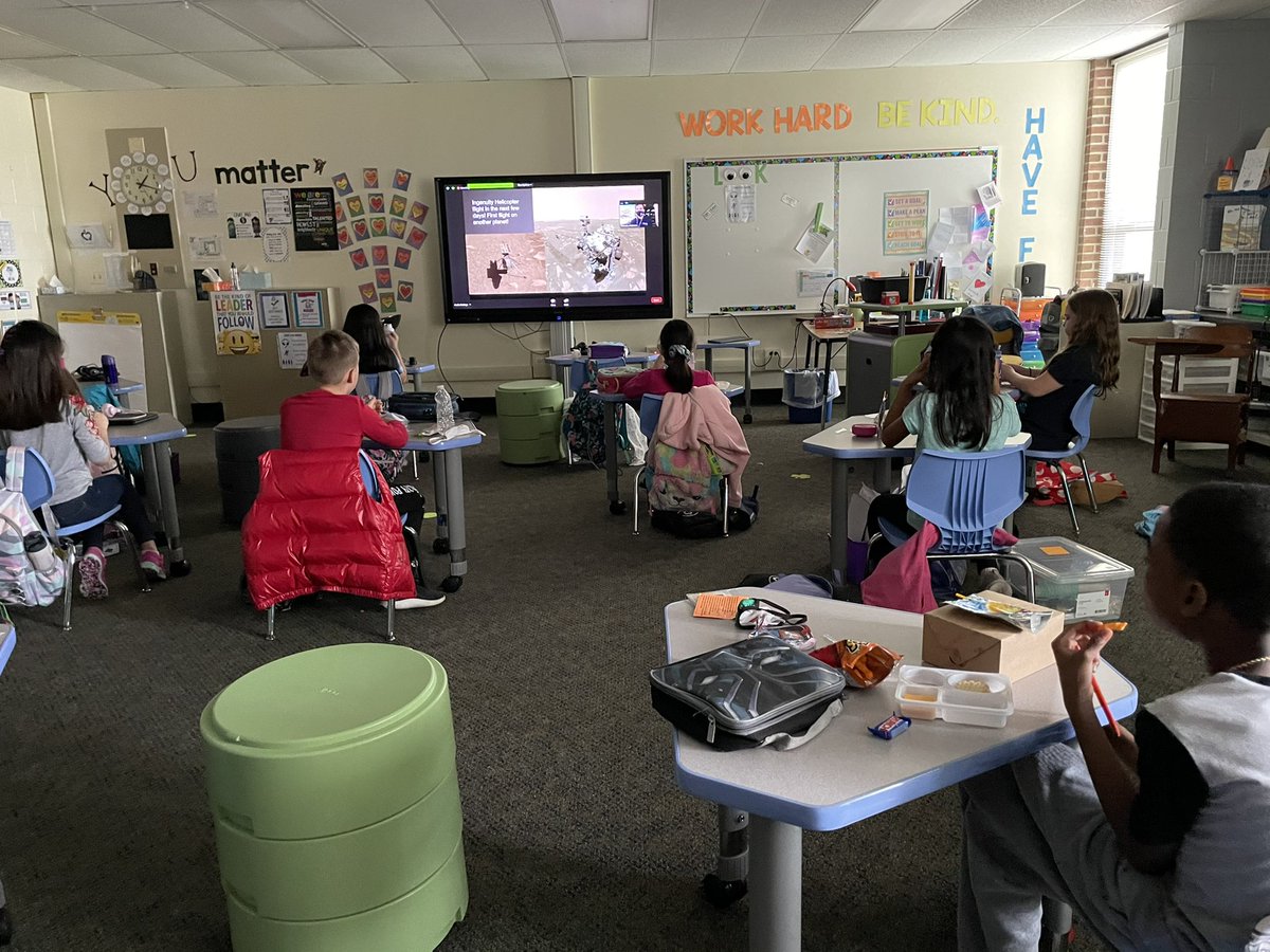 MsGundling's tweet photo. Our classroom had a wonderful experience at lunch today learning about the Mars Perserverance Rover! https://t.co/c379gHXWoE